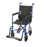 drive Lightweight Transport Chair, Blue, 17-Inch Seat Width
